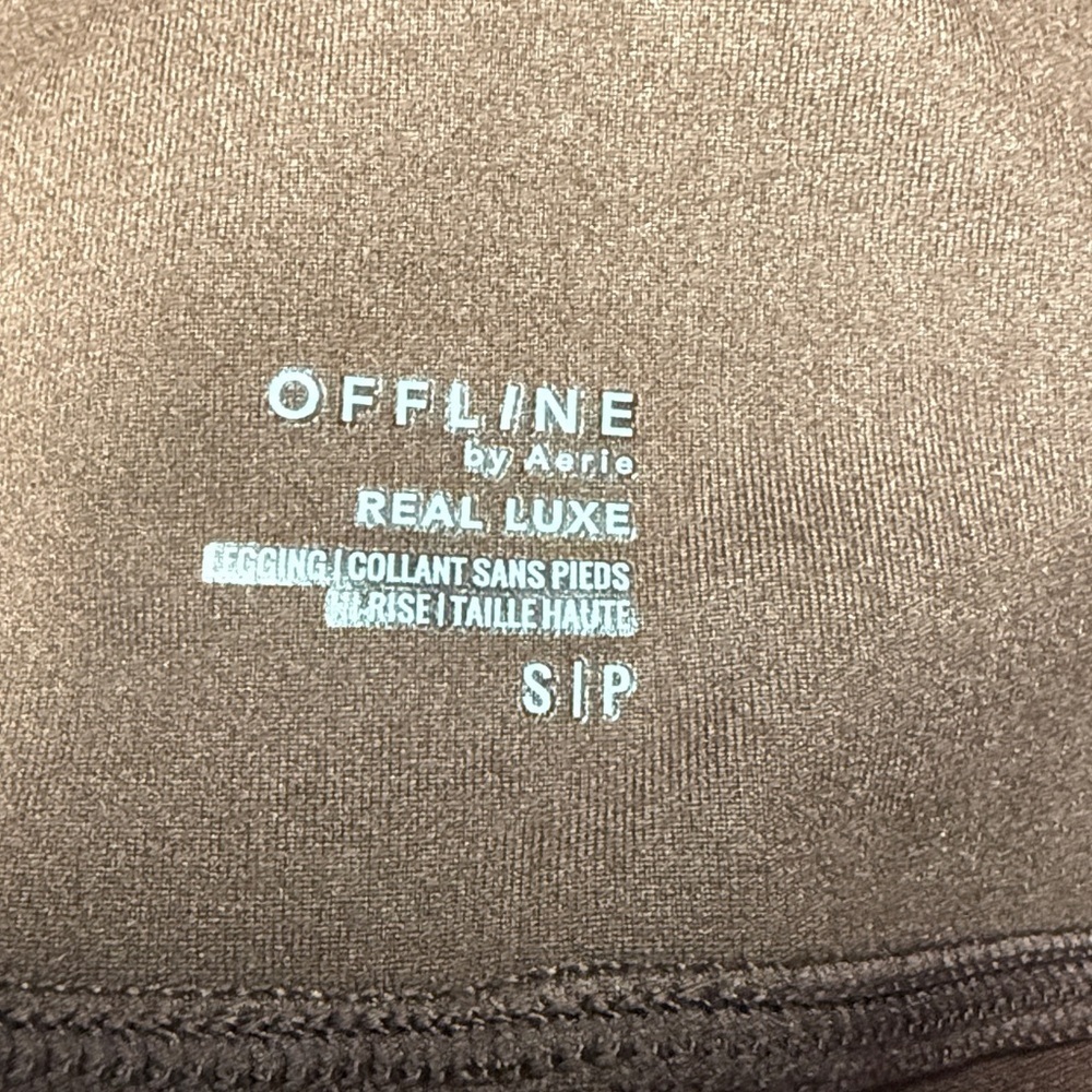 Aerie Offline Faux Leather Brown Leggings - Picture 3 of 6